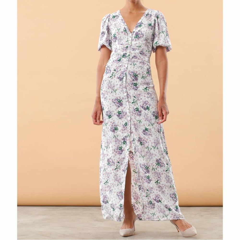 byTiMo Summer Floral Print Button Front Maxi Dress